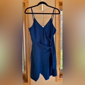 Naked Zebra Navy Blue Wrap Dress size L